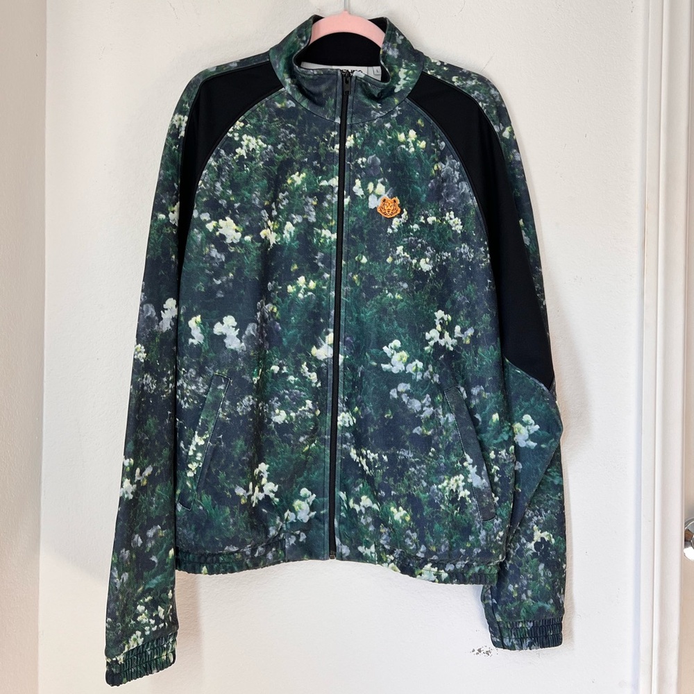 Kenzo Green Floral Track Jacket Zip Up Men’s Designer Jacket Large Queen Latifah - Picture 4 of 10